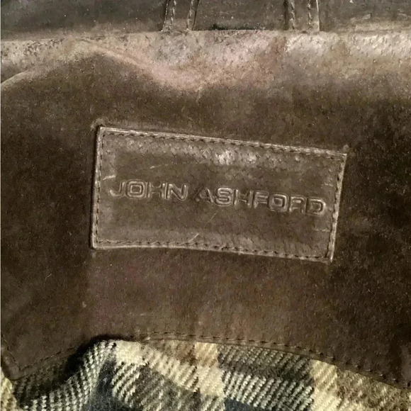 Vintage JOHN ASHFORD Soft Leather Bomber Jacket Mens Brown insulated - Picture 4 of 4